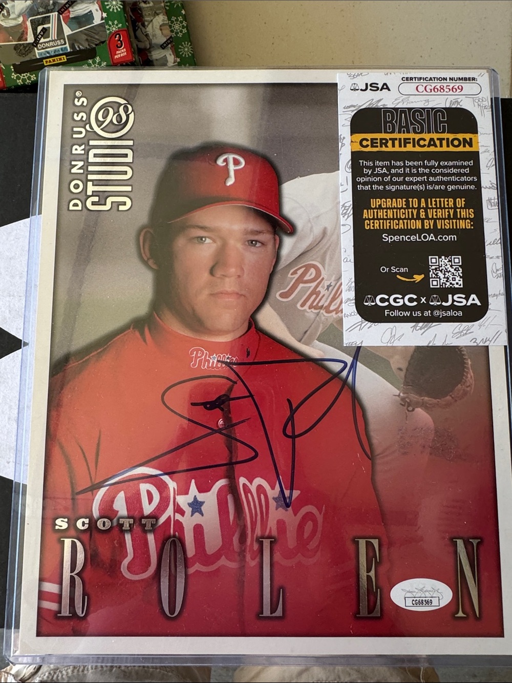 Russ Studio Scott Rolen Autographed Card - Red
